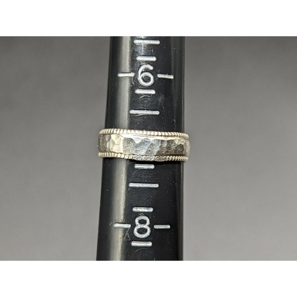 Artisan Signed LOW Fiery Natural Opal Sterling Silver Gold Ring Size 7 - Picture 10 of 12